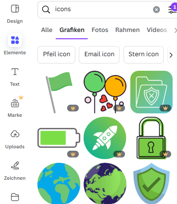 Icons bei Canva